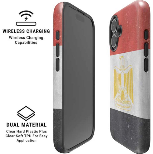 Egypt Flag Distressed iPhone 16 Plus Magsafe Impact Case